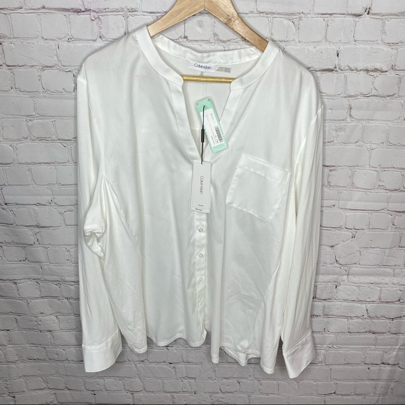 New Calvin Klein Frany Cotton Button 